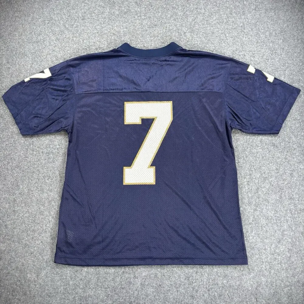 Vintage Y2K Adidas Notre Dame Fighting Irish Football Jersey #7 Blue Men’s Large